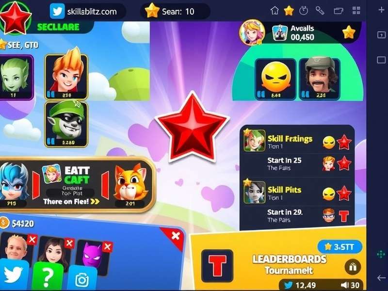 Skill Blitz Fiesta tournament scene with competitive leaderboards